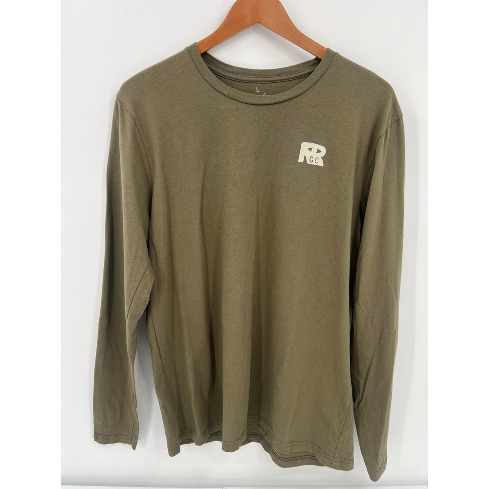 Random Golf Club Mens L Olive Green Long Sleeve Graphic T-Shirt